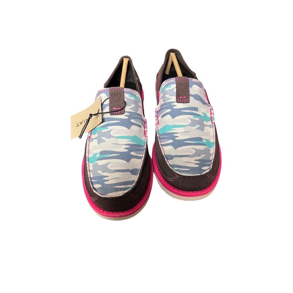 Ariat Kids Cruiser Shoes Size 5 M Medium Sky Camo‎ Print Aged Coffee Suede Pink